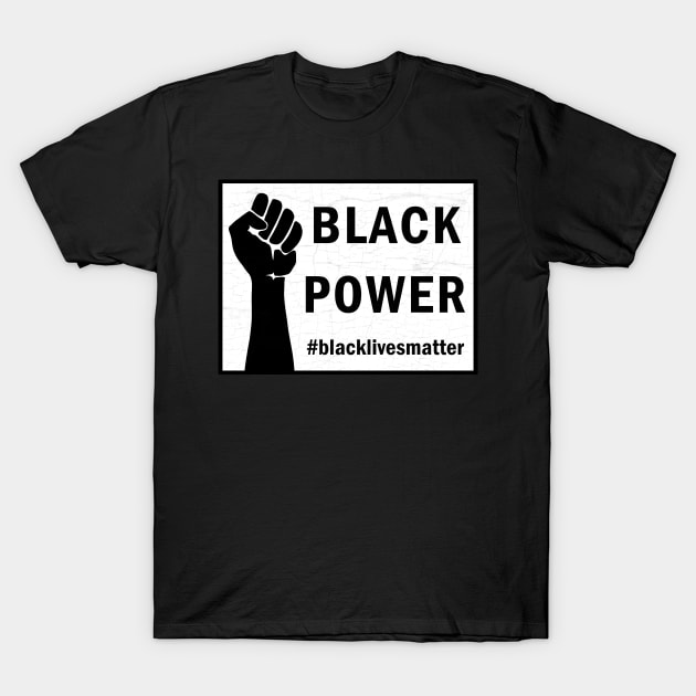 Black Power Fist T-Shirt by valentinahramov